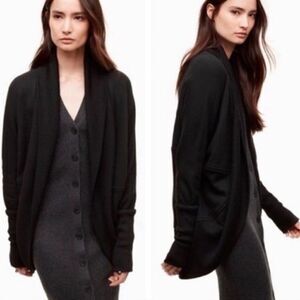 Wilfred Diderot Cardigan Open Sweater Cocoon Black Women's S